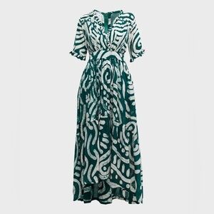 Busayo Tomi V-Neck High-Low Maxi Dress